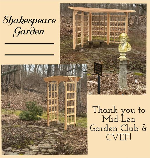 cvefct's tweet photo. Recently the The Mid-Lea Garden Club  has updated Shakespeare Garden at the Levi E. Coe Library with some new plants, trellis and archway. This work was supported with  a grant from CVEF. It looks beautiful! https://t.co/ncSjXWsmOX