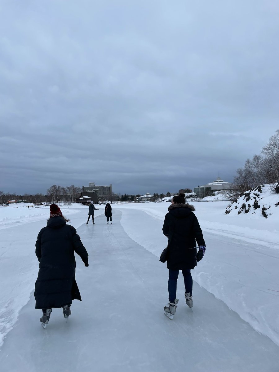 With classes at a building shaped like a giant snowflake (@sciencenorth) and also at a research centre called <a href="/LivingwithLakes/">Living with Lakes</a>, of course we’re going to encourage students to enjoy the Ramsey Lake Skate Path that stretches across the lake between classes!