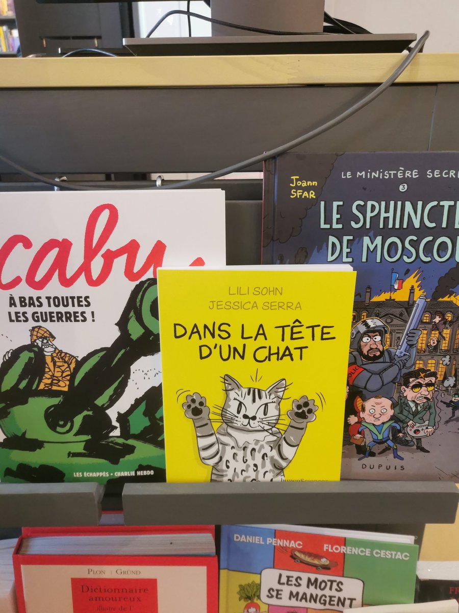 humensciences's tweet photo. LE SAMEDI,C'EST LIBRAIRIE | À Champigny-sur-Marne, le dernier livre de @SerraJessica2 et @LiliSohn irradie près de la caisse. #chat #passionchat #danslatetedunchat https://t.co/hmo5adc42M