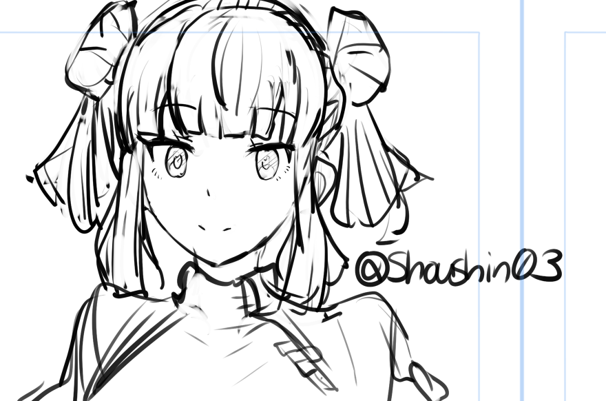 本日(昨日)の「顔だけ描く」。一応13日目。髪はトゲトゲ毛先が多いので、久々に前髪ぱっつん。 