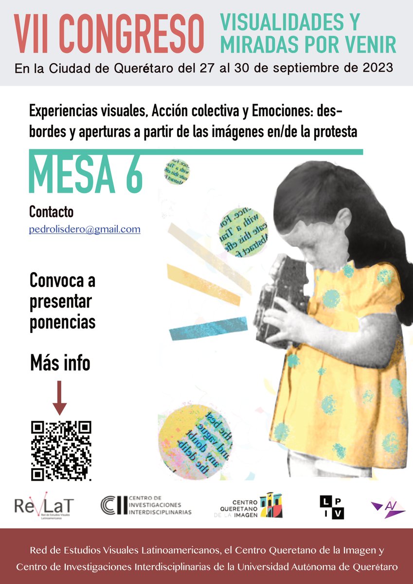 Les invitamos a participar en el VII Congreso sobre Visualidades y Miradas por Venir. En la mesa 6: Experiencias visuales, Acción colectiva y emociones que estamos coordinando con Pedro Lisdero y <a href="/eeedithhh29/">Edith Flores</a>  🎥📸📽