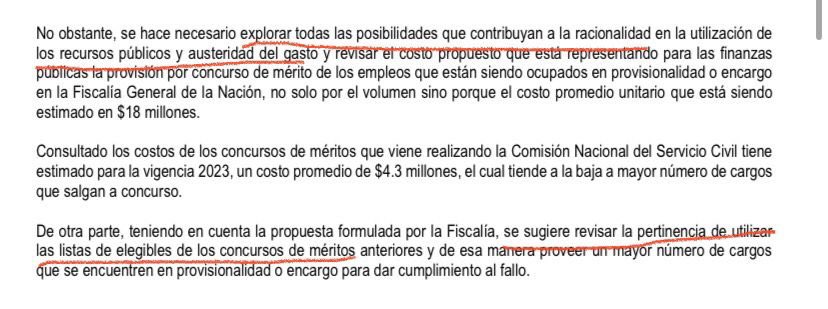 Clara59044375's tweet photo. @mj_duzan @merito_fiscalia @OtraPreguntaA @NoticiasUno @CMILANOTICIA Ya @MinHacienda le contesto claramente a la comisión de carera de la @FiscaliaCol que su solicitud de mas de $ 400 billones para adelantar distintos concursos hasta el 2028 era inviable jurídica y presupuestal/ https://t.co/sWjSjPNVuy