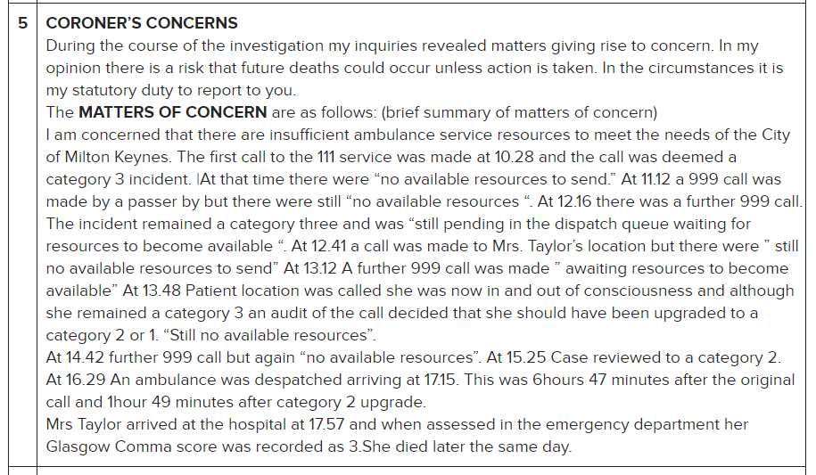 ShaunLintern's tweet photo. An 84-year-old woman died after waiting almost 7 hours for an ambulance - another coroner's letter to ministers. This one to @willquince. Thousands of incidents a month...

This is state failure of such magnitude it is hard to fathom. Just think it might be your nan tomorrow... https://t.co/OMmApJLnwX