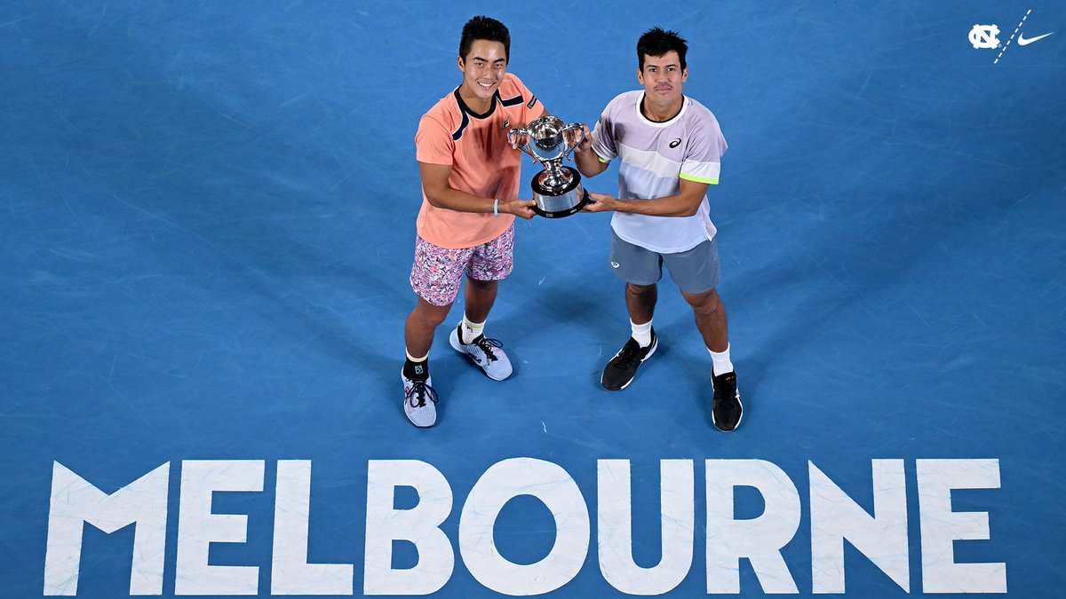 He's now an Australian Open Doubles Champion, and he'll always be a Tar Heel. 💙🐏

Congratulations to Rinky Hijikata, Head Coach Sam Paul, and the entire <a href="/carolinatennis/">Carolina Men's Tennis 🐏🎾</a> program on such a momentous achievement!

More » bit.ly/GoHeels-Hijika…

#GoHeels x #GDTBATH