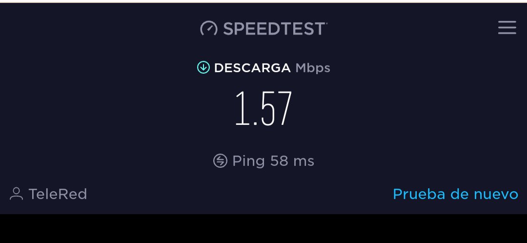 Lastpkun's tweet photo. Cuando pagás 100 megas y no llega a 2 en realidad... @telered https://t.co/xoDt4mYl46