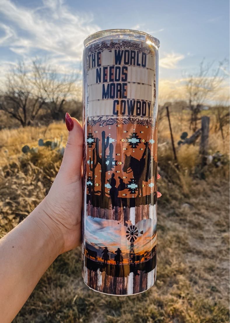 CandleLobo's tweet photo. ‘The world needs more cowboys’ is our best selling tumbler! Take a look at all of our 30oz tumblers in the link below:

https://t.co/g3DPl2U6at https://t.co/uvXol1WCpq