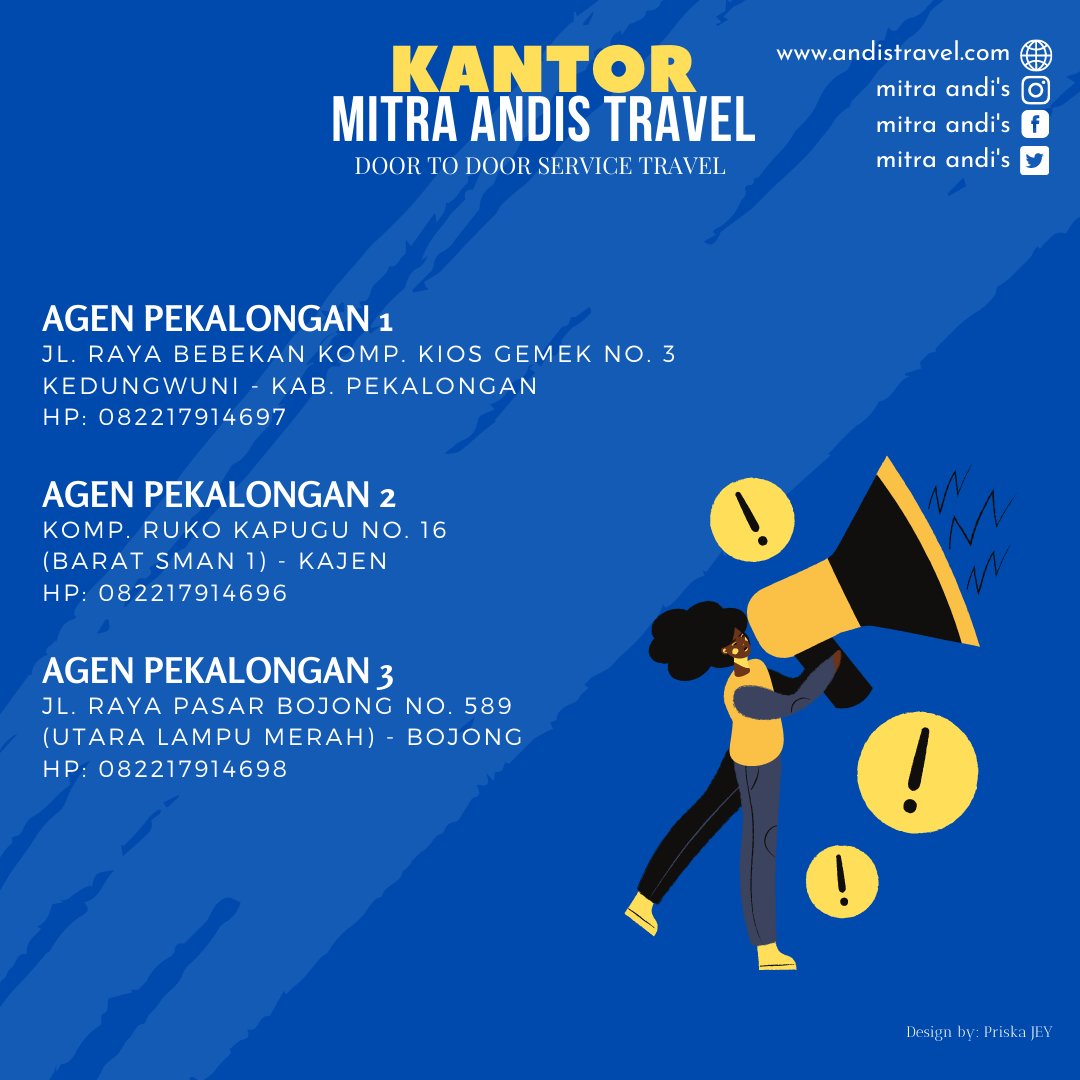MitraAndis's tweet photo. Mitra Andi's Travel 
》Jl.Pajajaran No.103-Bandung 
》Chat WA/RSVP: 08971808182
》https://t.co/kzCX1pPiqm
Design by: Priska JEY
Refrensi: @Q2Cmanagement
#travelkuningan #travelbandung #travelcirebon #travelkadipaten #travelindramayu #traveltegal #travelpekalongan #travelpemalang https://t.co/aMTG4rFHxy
