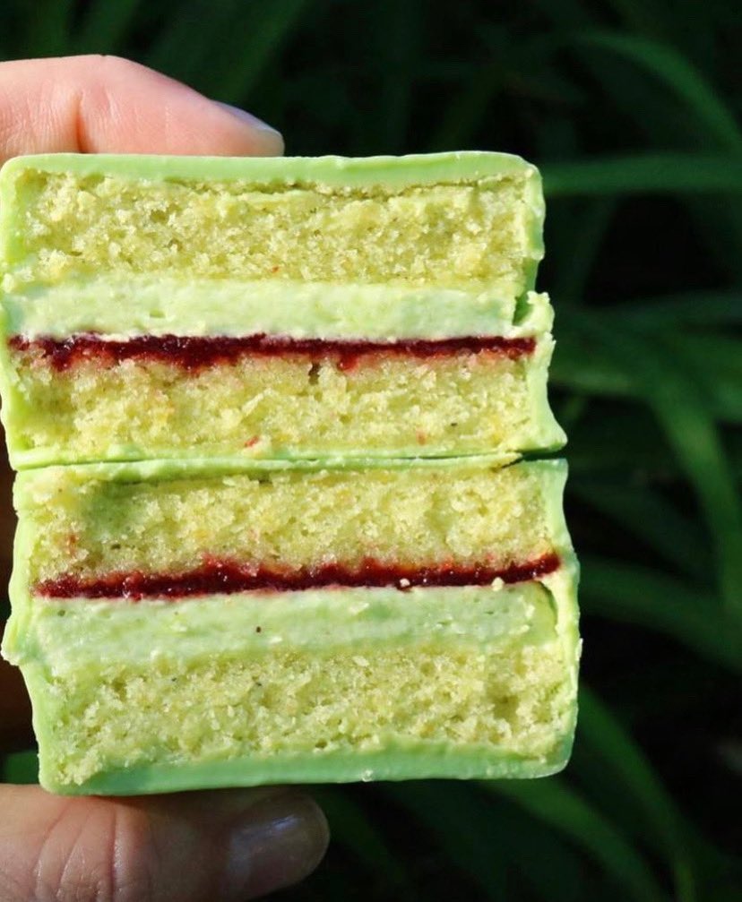 Melts like butter with each bite. Pistachio Raspberry available for local delivery on <a href="/DoorDash/">DoorDash</a> <a href="/UberEats/">Uber Eats</a> @CornershopUS &amp; <a href="/Postmates/">Postmates</a> #ringdingbar #ringdings