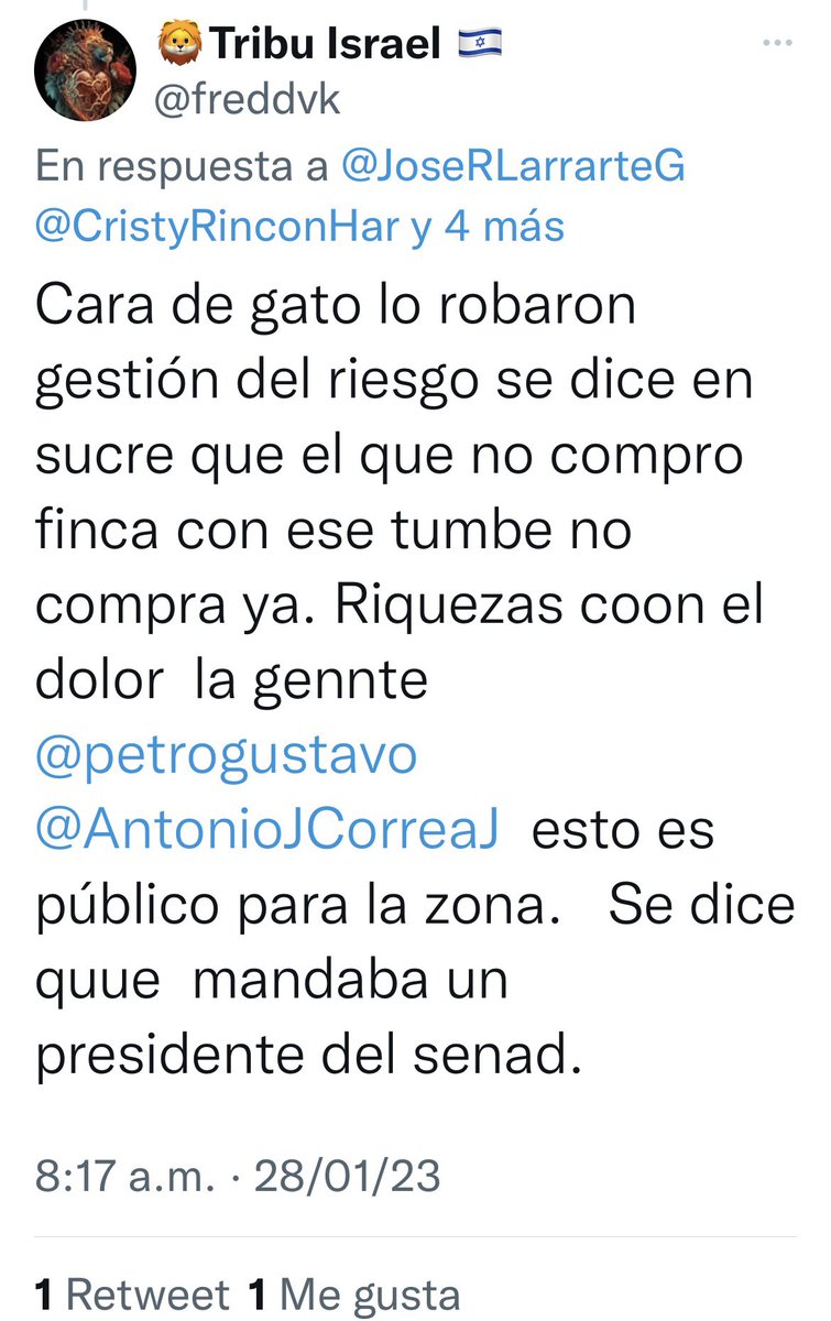 CristyRinconHar's tweet photo. @freddvk @JoseRLarrarteG @javier_pava_s @UNGRD @petrogustavo @AnaPaolaGarciaU @AntonioJCorreaJ PRESUNTAMENTE UN SENADOR DE BOLIVAR… FALTABAN 20 METROS PARA CERRAR LA BOCA D CARA GATO, PERO SE PARALIZÓ ESTA XQ SE NECESITABA LA PLATA PARA SU CAMPAÑA D SENADO, HASTA EL ASPIRANTE A LA CÁMARA DEL @PartidoLiberal #WALTERGOMEZ RECIBIÓ PLATA DEL PROYECTO CARA GATO… #QHORROR https://t.co/O49EFYUAuO