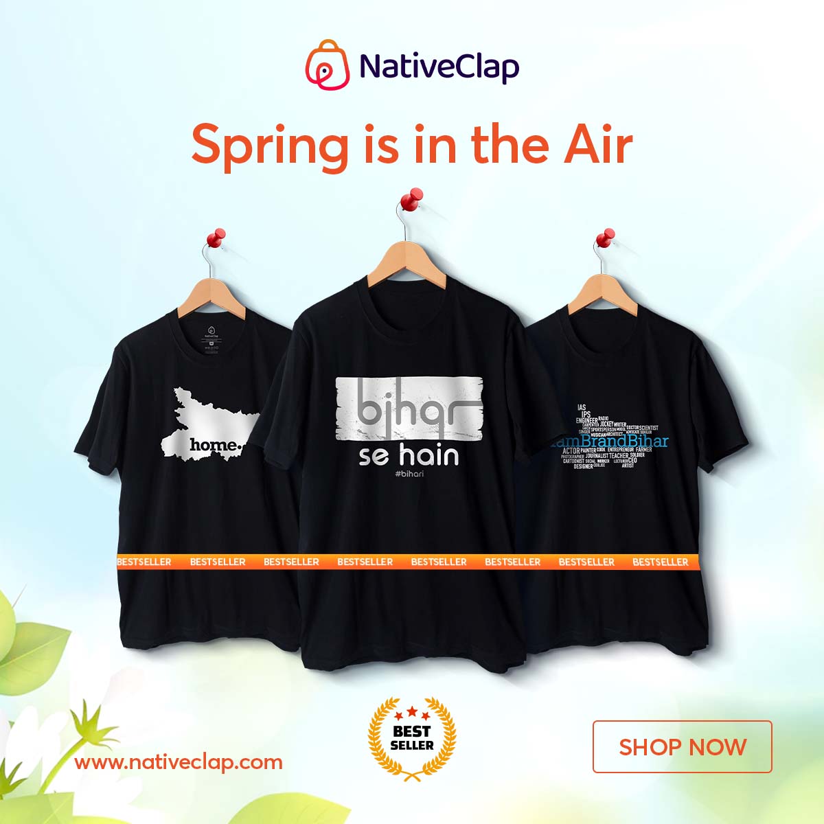 Update your wardrobe with our bestsellers👕
#spring #bestsellers #tshirts #ootd #fashionposts #graphictees #nativeclap #madeinbihar #patnabihar #slangs