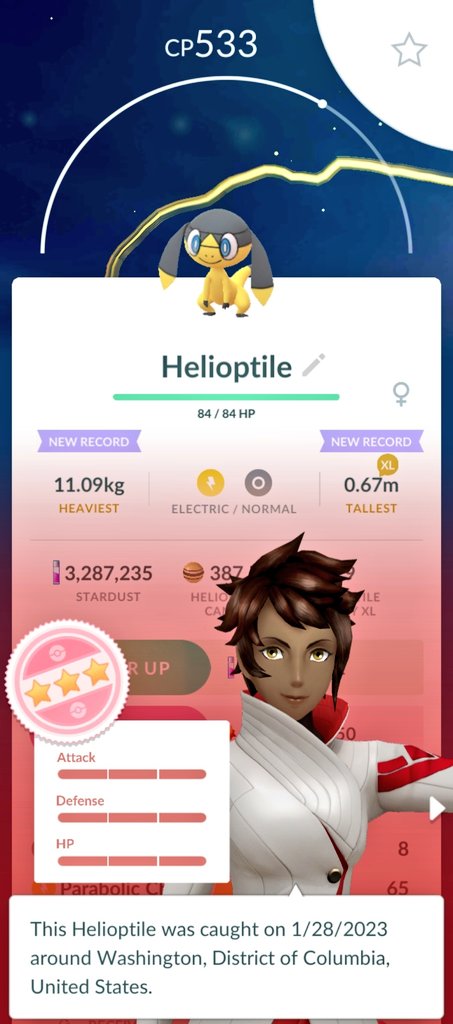 BYoshi87's tweet photo. Hatched a hundo helioptile! Now I just need to find a shiny one ✨️ #PokemonGO #hundohatch https://t.co/U4YgWmf4g0