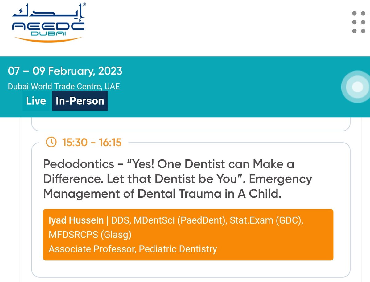 Look forward to attending the greatest dental show on Earth <a href="/AEEDCDubai/">AEEDC Dubai</a> in February 2023 and humbled to represent <a href="/MBRUniversity/">MBRU</a> along with my fine colleagues and programme directors Asst. Prof <a href="/DrAnasAlsalami/">Anas AlSalami أنــس الســلامي</a> and Associate Prof <a href="/mjamal12/">Dr. Mohamed Jamal</a> Please join us #AEEDC2023
