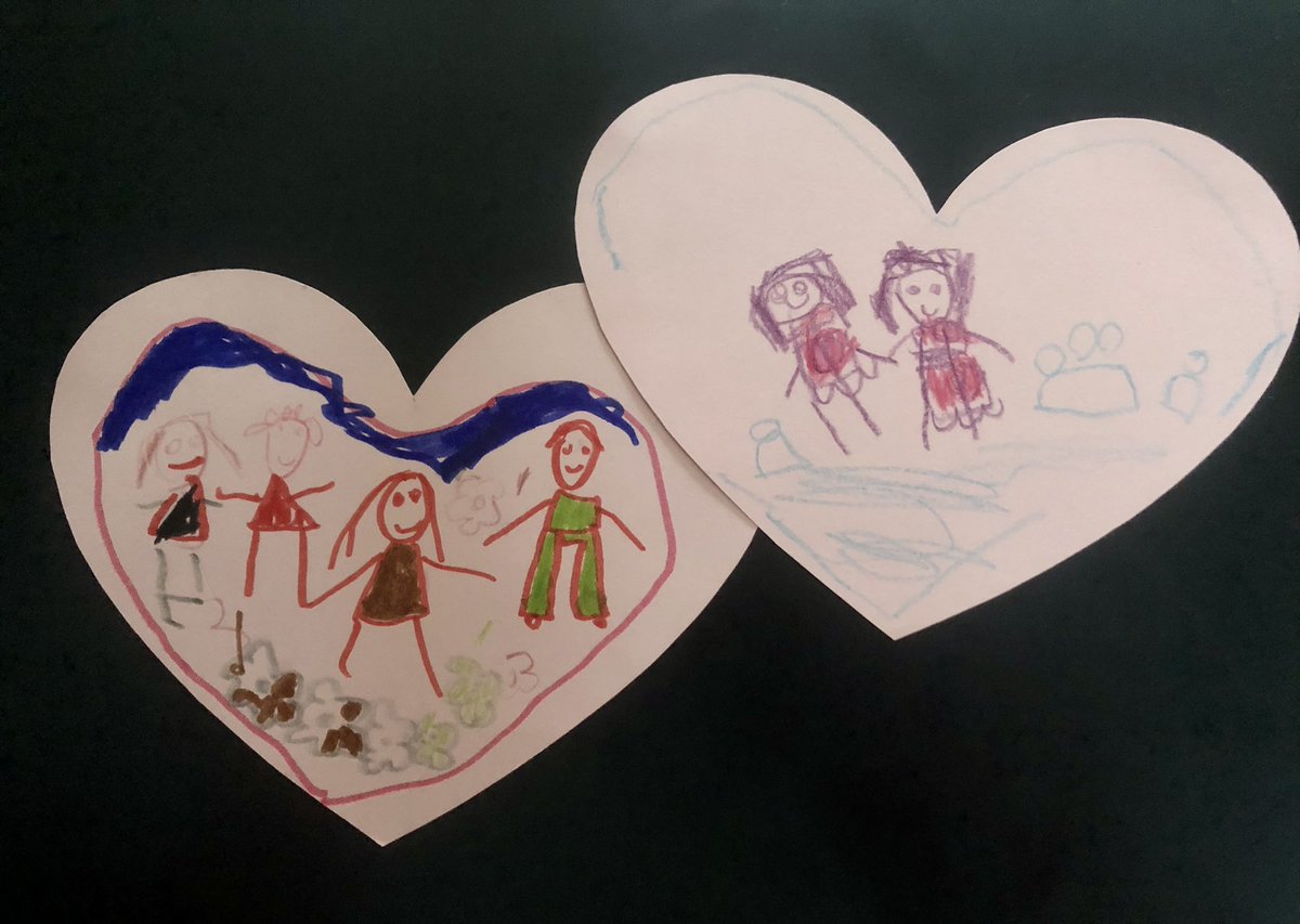 MrsChauhanCTS's tweet photo. On our last day of #cherryweek, we thought about ways to #Give as another one of the #fivewaystowellbeing. We shared kind words about each other with @JigsawPSHE Jenie and drew pictures to show this.❤️💜🧩 @CTS_Watford @headcherrytree #CTSPSHE @MrsSibbitCTS #CTSearlyyears https://t.co/VL2x751QGR