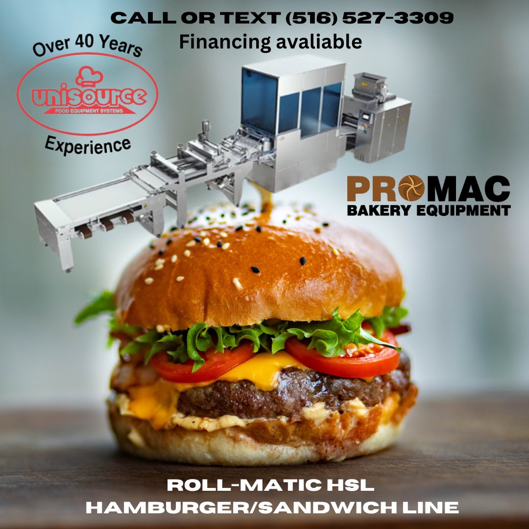 unisourcefood's tweet image. Call or Text (516) 527-3309! #rollline #hamburgerbuns #breadline #foodservice #foodequipment #sandwitch #bakeryequipment #bakerylife #industrialdesign #industrialkitchen #industrialkitchenequipment #baker #chef #cheflife #bakeries #deli #foodservices #foodservicesupplies