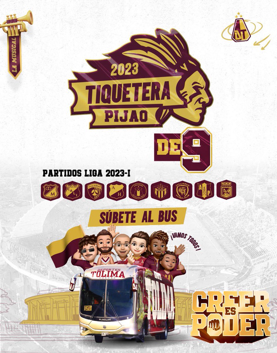 cdtolima's tweet photo. ¡Que nadie se quede de este viaje! 

Hemos recibido múltiples solicitudes para acceder a la Tiquetera PIJAO 2023, por eso presentamos la Tiquetera de 9 partidos. 
No dejes pasar esta única y última oportunidad.

🎟️ Disponible del 1 al 10 de febrero solo en https://t.co/TEg470yTnd https://t.co/WbMoRf64Af