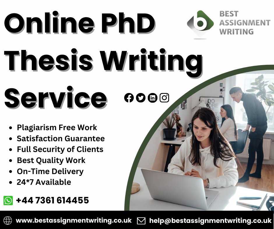 B_A_Writing's tweet image. Be confident! Because you choose our Ph.D. Thesis Writing Services.

Order Now:

#PhDthesis #phdthesiswriting #phdthesiswritingservice #onlinephdthesiswritingservice #writingassignment #writinghelp #assignmenthelp #assignments #help #bestassignmentwriting