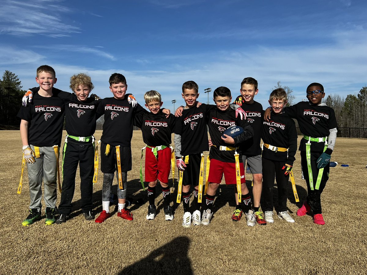 A week from today these 3rd and 4th graders from Fort Mill will be in Las Vegas reppin’ the <a href="/AtlantaFalcons/">Atlanta Falcons</a> in the <a href="/NFLFLAG/">NFL FLAG</a> national tourney during #ProBowlGames 

Could not be more proud. Let’s Go!!