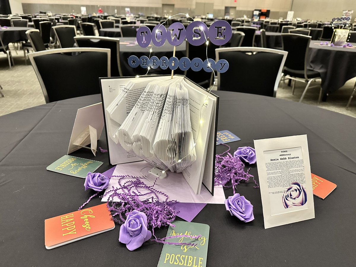 TCWSEregion13's tweet photo. The table is set, ladies! Let make it a great day of connection and celebration as we #writeHERstory at #TCWSE2023 with our @TCWSETx network 💜🤩👑 https://t.co/CFjxPSQksY