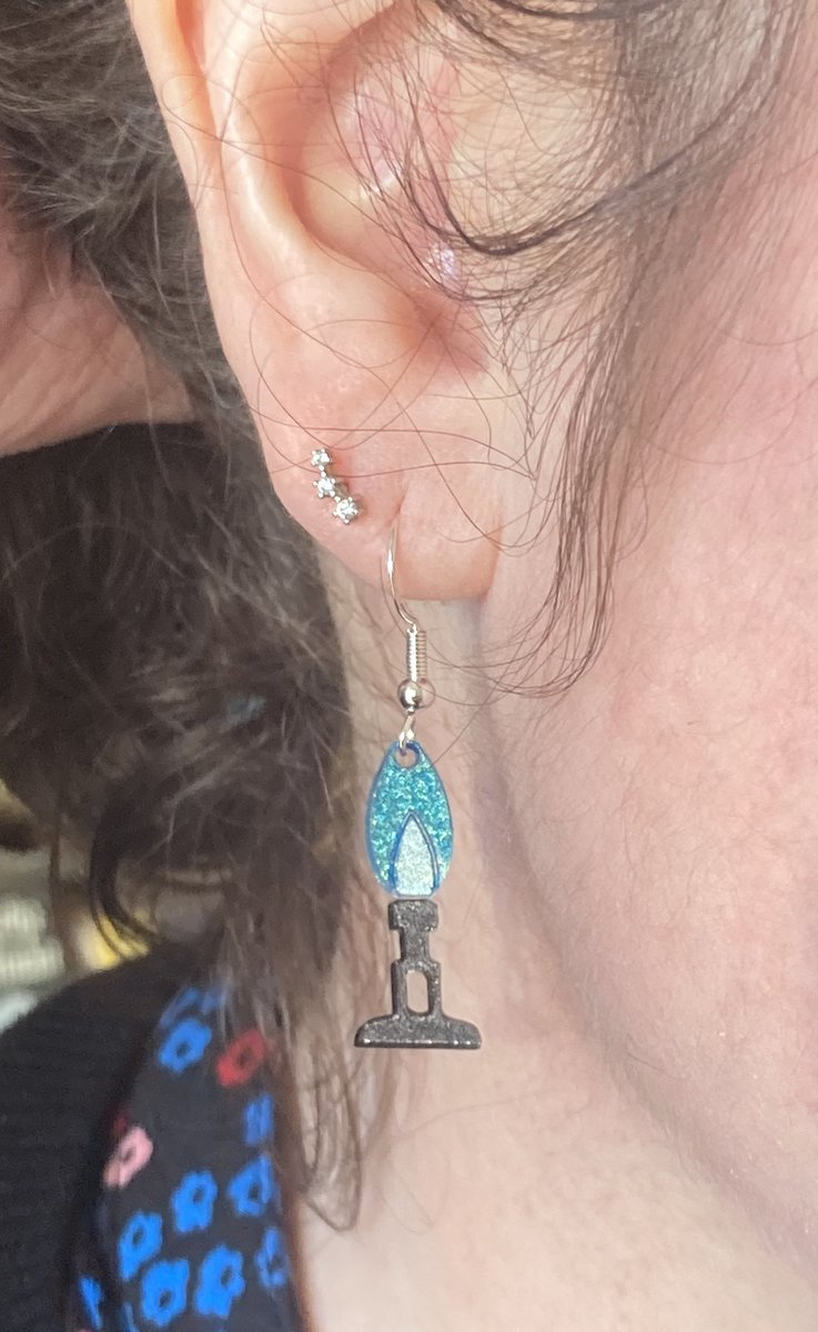 My new earrings are just 🔥 #chemistryteacher