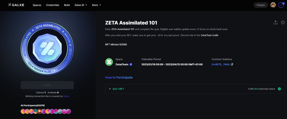 Ajitadidun's tweet photo. ZETA Assimilated 101
Enter ZETA Assimilated 101 and complete the quiz. Eligible user wallets update every 12 hours so check back soon.

After you mint your NFT, make sure to get your ZETA Assimilated Discord role in the ZetaChain Guild.

Claim this #OAT for #Airdrop https://t.co/4jXF08JsDQ