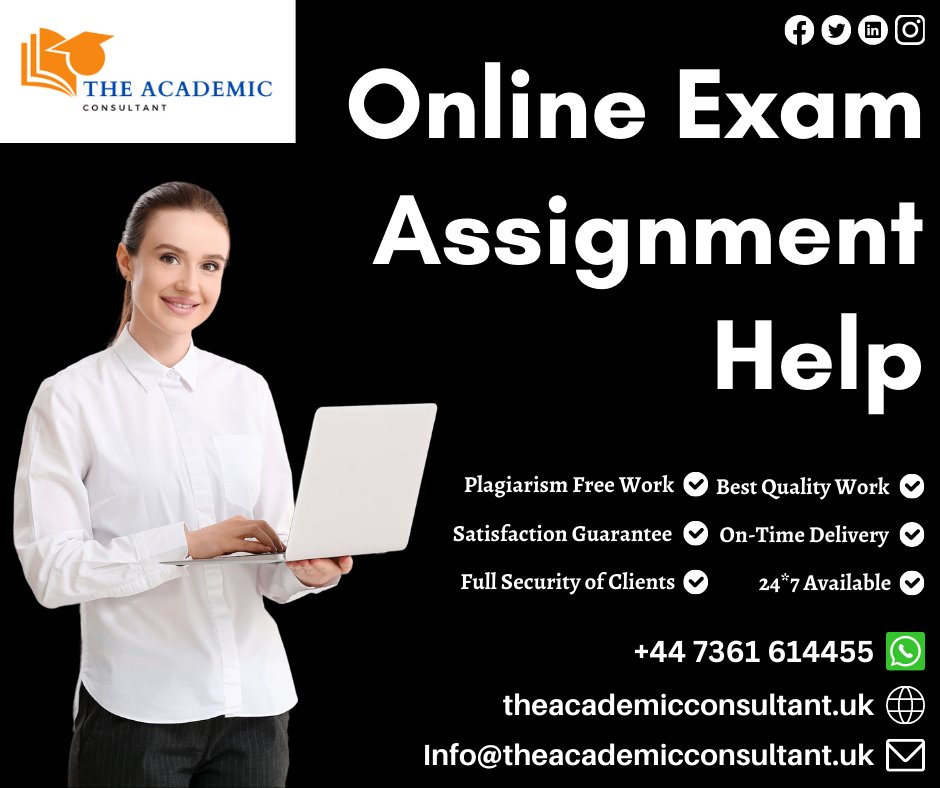 theacademiccon3's tweet image. Be confident! Because you choose our Online Exam Assignment Help.
Order Now!
#onlineexamassignmenthelp #assignmentwritinghelp #wrintingassignmenthelp #assignmentwriting #onlineassignmenthelp #assignmenthelp #writinghelp #assignments #writing #help #theacademicconsultant