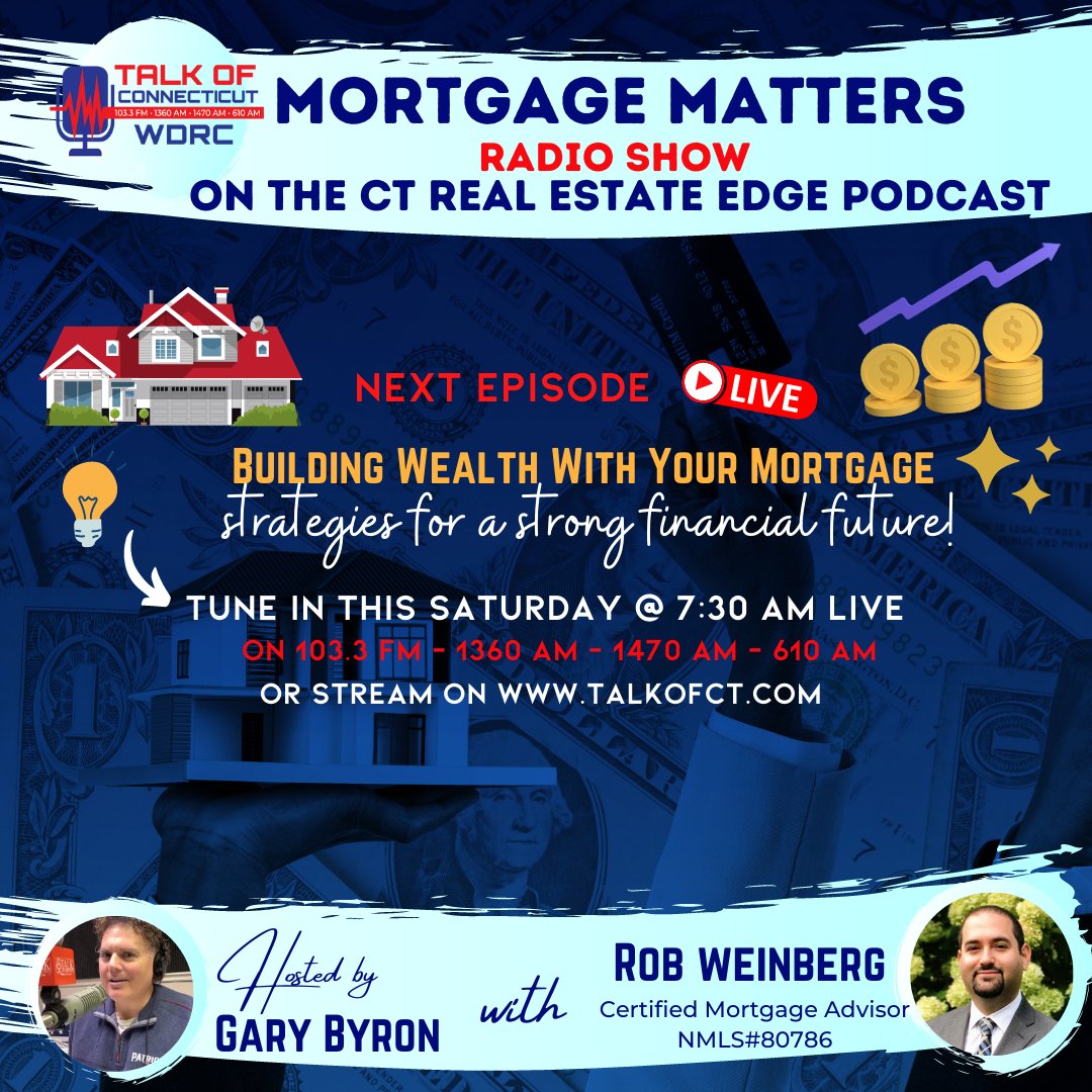 Benchmark Mortgage NMLS#80786 (@weinberglending) on Twitter photo 🏠 Want to learn how to use your mortgage to increase cash flow, reduce debt, and invest in real estate? 💸 Check out our latest episode on The Talk of CT and the CT Real Estate Edge Podcast, all about Building Wealth with Your Mortgage! 💡 Tune in @ 7:30am on 103.3FM <a href="/talkofct/">Talk of Connecticut</a> 🏠 Want to learn how to use your mortgage to increase cash flow, reduce debt, and invest in real estate? 💸 Check out our latest episode on The Talk of CT and the CT Real Estate Edge Podcast, all about Building Wealth with Your Mortgage! 💡 Tune in @ 7:30am on 103.3FM <a href="/talkofct/">Talk of Connecticut</a>