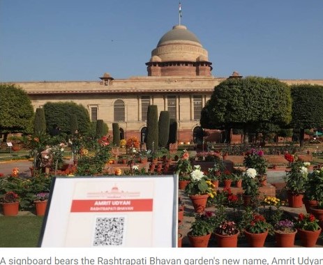 The iconic #MughalGardens at the #RashtrapatiBhavan in #Delhi has been renamed and now it's  ' #AmritUdyan '