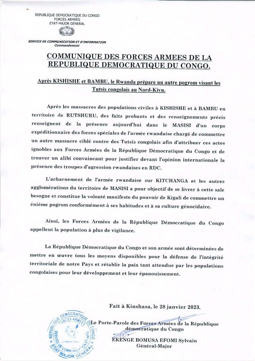 FARDC Officiel SCIFA tweet media