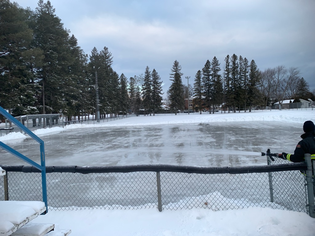 The Sayner FF association is hard at it making the rink at Ives park. Please stay off ice until complete. Thanks for your patience. We will keep you updated on opening.