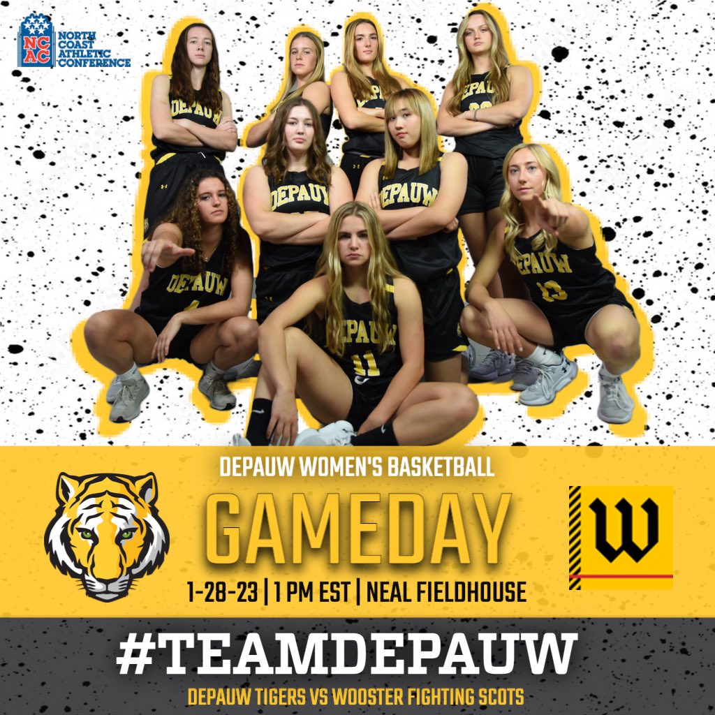 DePauwAthletics's tweet photo. The @DePauw_WBB team hosts the Fighting Scots of Wooster today @ 1 pm! @DePauwU students make sure to scan the QR code by the entry to check in &amp; participate in the Title IX Amplification Challenge. 
📺: https://t.co/E6e7EhciQ9 
📈: https://t.co/h23XciDYNH   #TeamDePauw #d3hoops https://t.co/5wBdo8f3Ja
