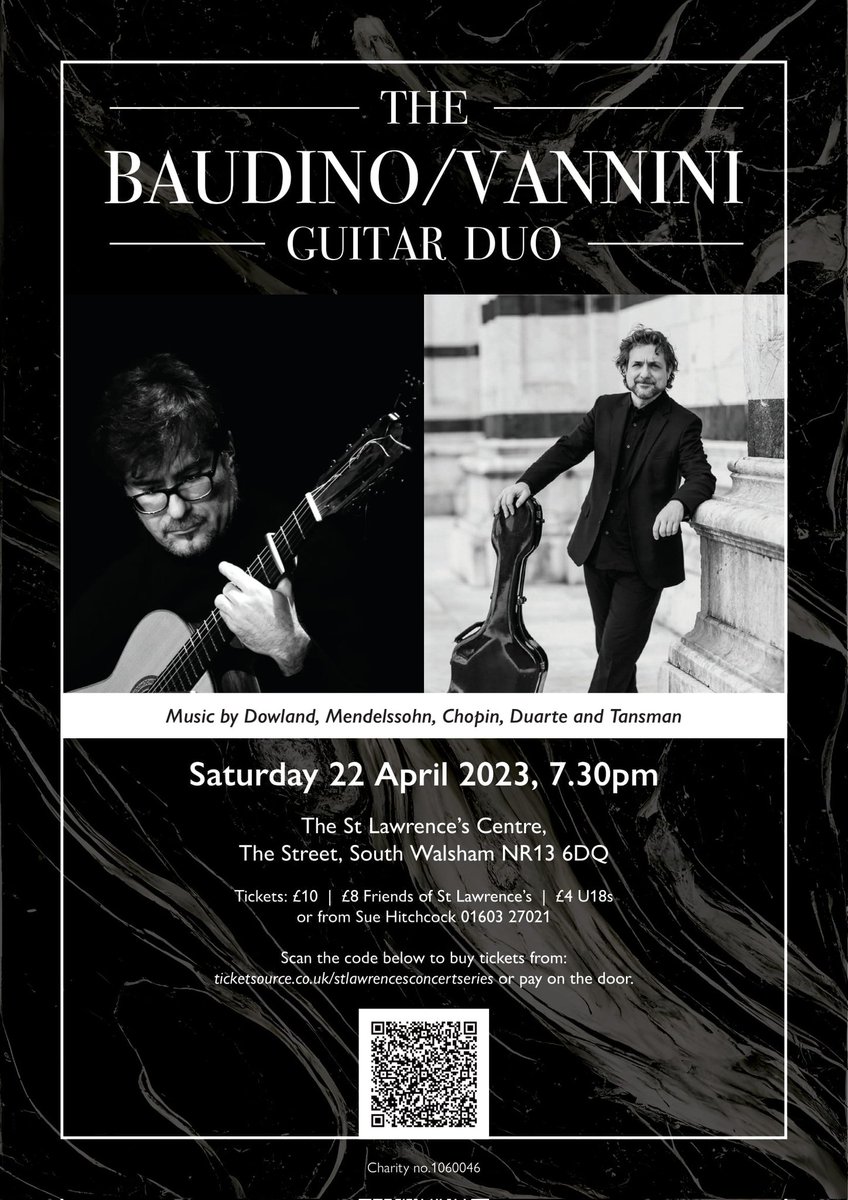 An exciting concert for friends around #Norwich and #Norfolk. Do come if you can. 
#guitar #classical #guitarduo