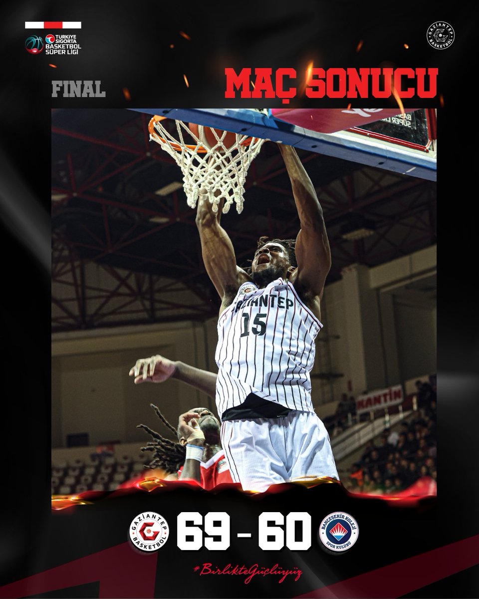 Maç Sonucu 💪🏼🔥 | Gaziantep 69 - 60 <a href="/BKBasketbol/">Bahçeşehir Koleji Spor Kulübü</a> #BirlikteGüçlüyüz