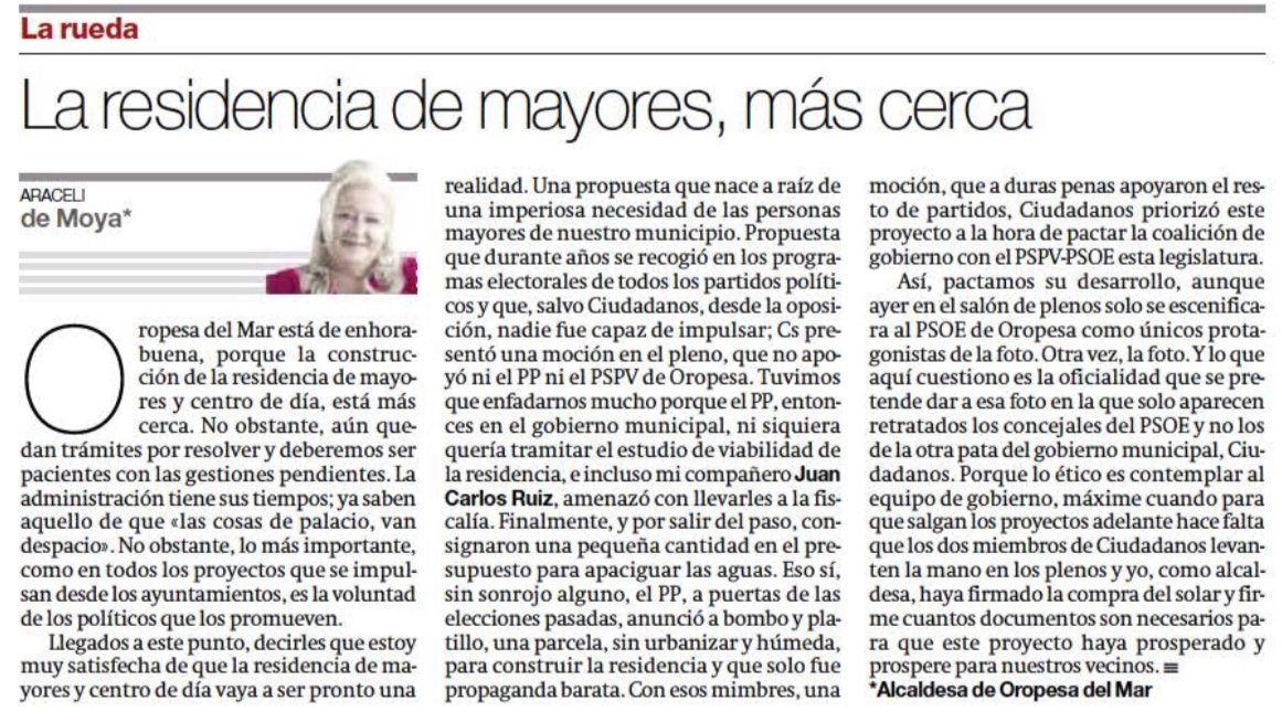 La gran @Aracelidemoya15 y su artículo de hoy 👏👏
Esta @ciudadanoscs y luego el resto poniendo palos en las ruedas.
#politicautil