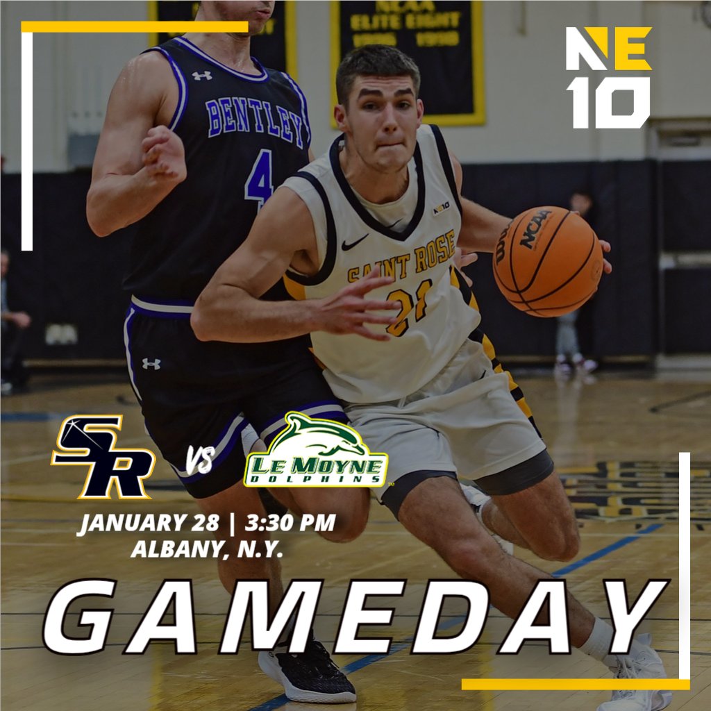 Game Day! @saintrosembb welcomes Le Moyne for a 3:30 pm tilt this afternoon in Nolan Gym #gogoldenknights Live Video: bit.ly/3QSpqOj Live Stats: bit.ly/3E42lEB