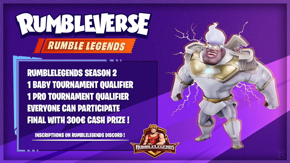 TODAY is the  <a href="/Rumbleverse/">Rumbleverse</a> Rumblelegends Qualifier! 12 "Beginner" can qualifie for the Final in which they can become THE LEGEND and get a prize money over 300 Euro!
5pm GMT+1 live on Twitch!
twitch.tv/mavee_tv
twitch.tv/mavee_tv