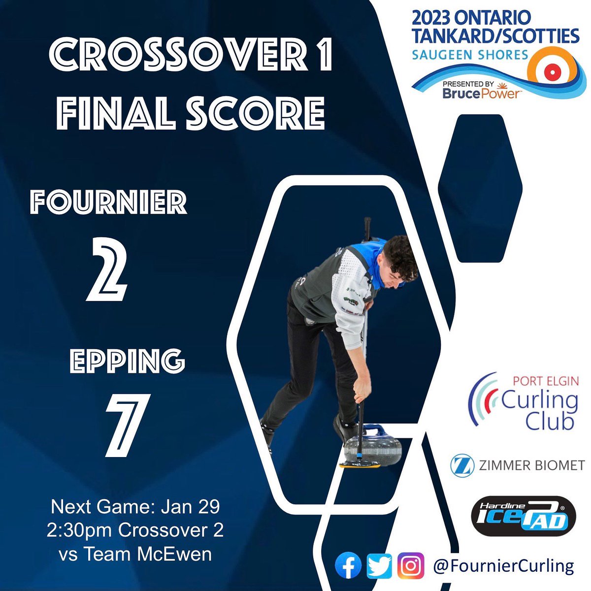 Last night wasn’t our night, BUT we are still alive and in it to win it 💪 A loss to Team Epping in Crossover 1 brings us to a 4-2 record. We play Team McEwen today at 2:30pm. Make some noise for us in the crowd!!
#hardlinenation #fourniercurling #trilliumgrind