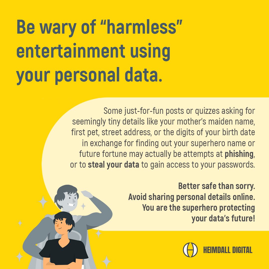 HeimdallDigital's tweet image. Let's make #DataPrivacyDay count! Take a moment to review your online privacy settings, update your passwords, and check out these reminders on how to stay safe online.
Together, we can ensure that our personal information stays private and our digital lives stay secure.