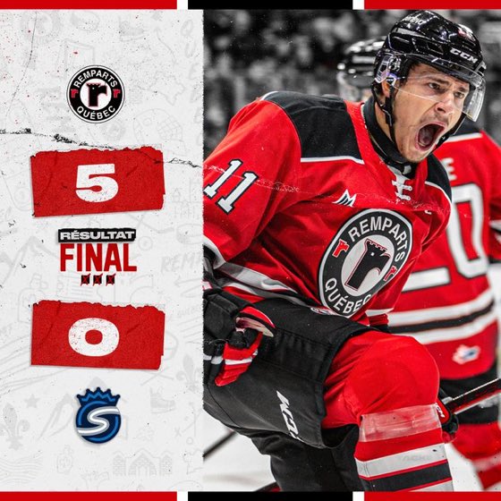 First place Remparts move to 36-6-1 on the QMJHL season! #DeQuébecPourQuébec