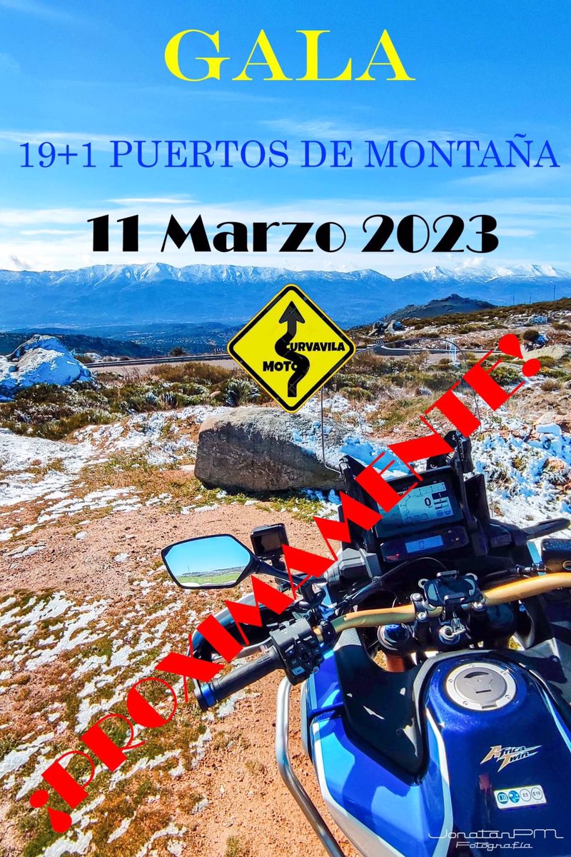 CurvAvila's tweet photo. ¡ANUNCIO IMPORTANTE!
Eres de los que ha terminado satisfactoriamente el Reto de CurvÁvila Moto de los 19+1 puertos de Montaña?
Pues vete reservando esta fecha: 11-Marzo-2023, porque ese día lo… Más celebramos con una Gala por todo lo alto! https://t.co/ntLq4Ha2Pj