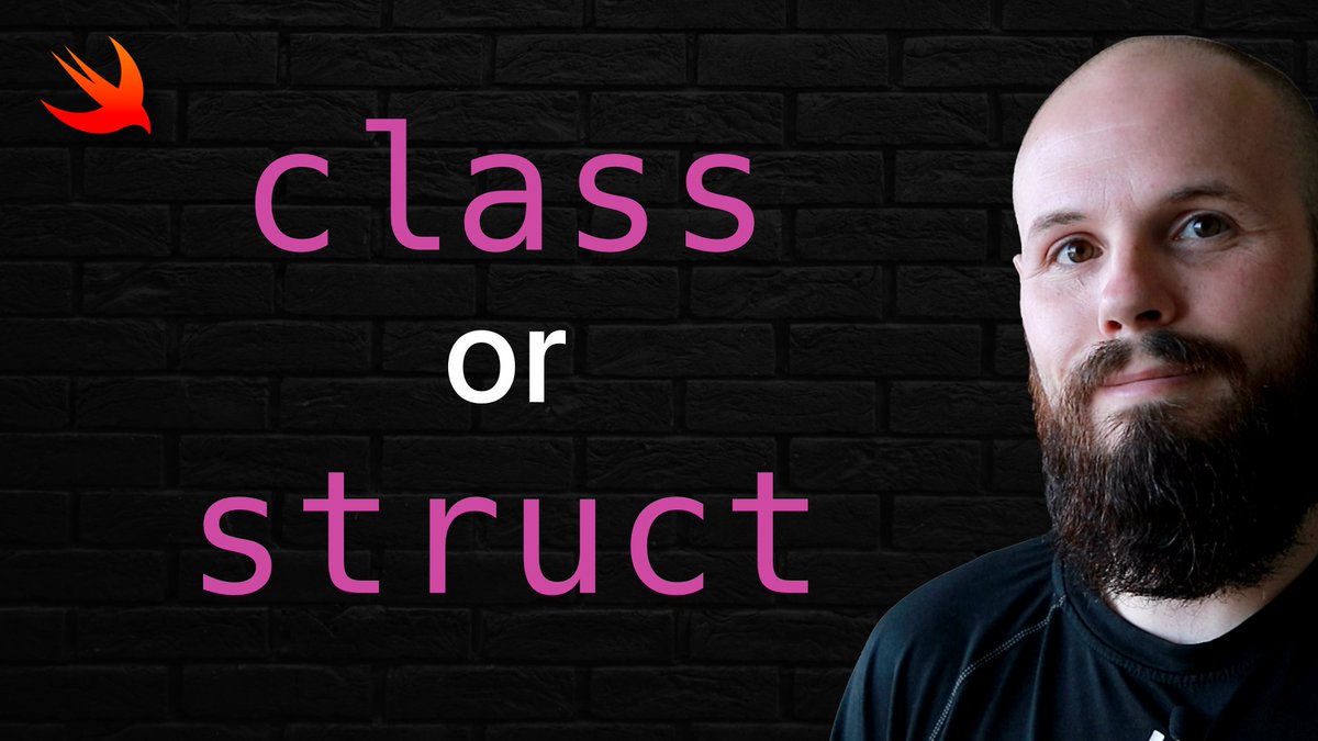 seanallen_dev's tweet photo. I've updated my #iOSDev interview question video explaining class vs. struct (reference vs value type) and when to use which. ▶️ VIDEO - https://t.co/aFPloSH1EX https://t.co/qoRK7MyutZ