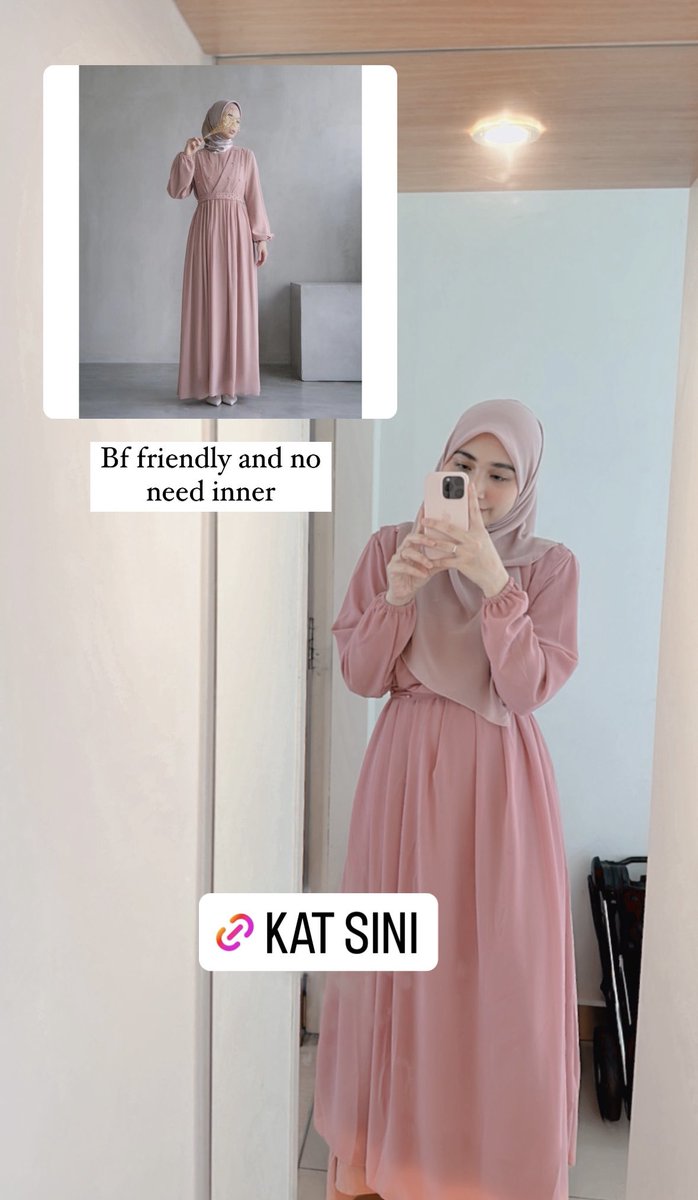 ImanAbdulRahim's tweet photo. On shopee and on me. Susah nak cari dress yang bf friendly, cantik and affordable. This one RM40+ je and no need inner 🫶🏼

I pakai dusty pink size L. Dia ada sampai XXL.

https://t.co/52qApZD8ur https://t.co/awO1F1OvaU