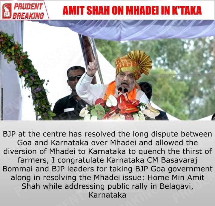 Gauresh3399's tweet photo. The Truth is out in the open from the horses mouth , none other than statement by Home minster @AmitShah Which states that @DrPramodPSawant has agreed with the @BJPKarnataka government in selling #Mother #Mhadei and here @BJPGOA2 is playing with the lives of #Goans https://t.co/FPHE29dgPA
