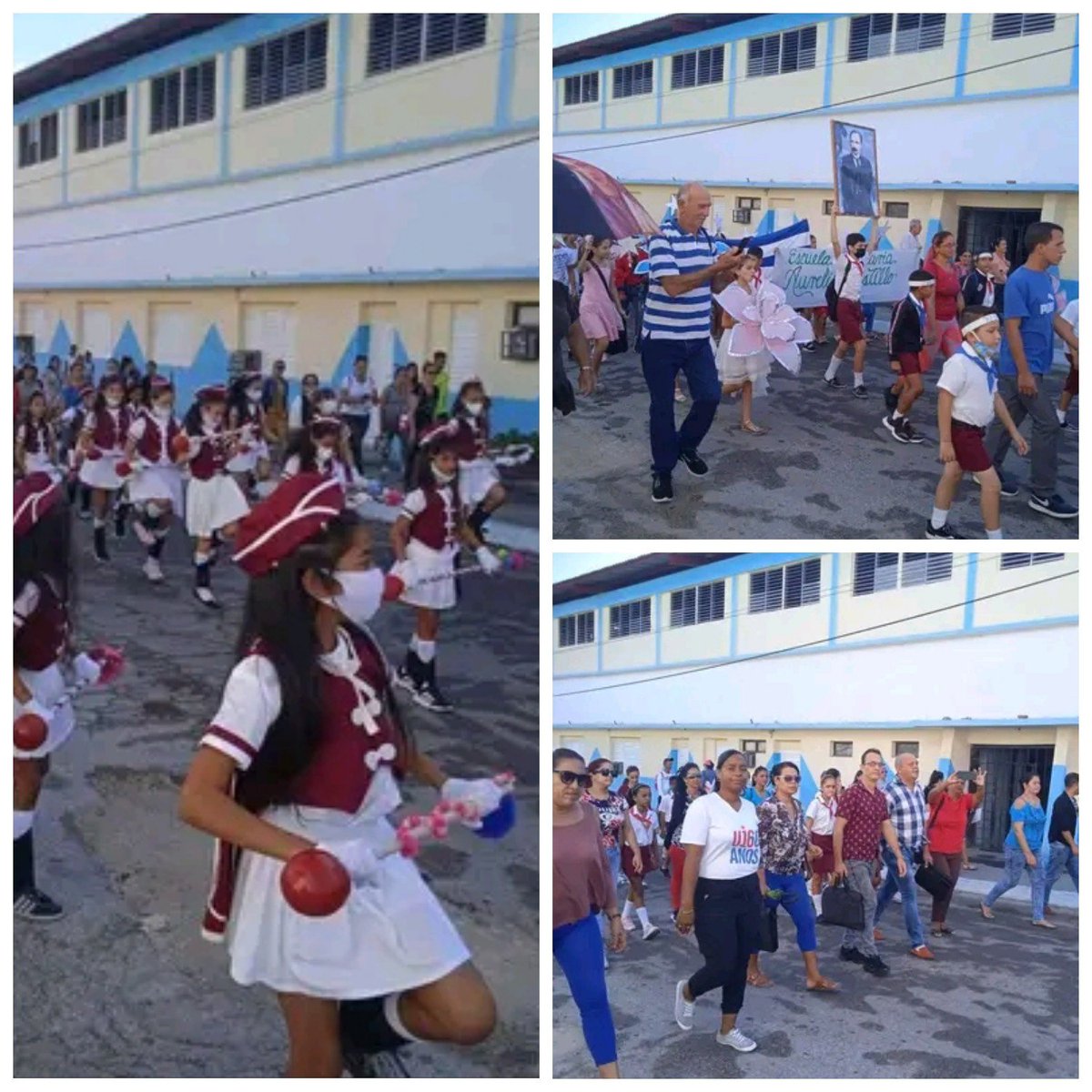 #MartíVive 
Desfile pioneril en saludo al #170Aniversario del natalicio de nuestro Héroe Nacional José Martí.