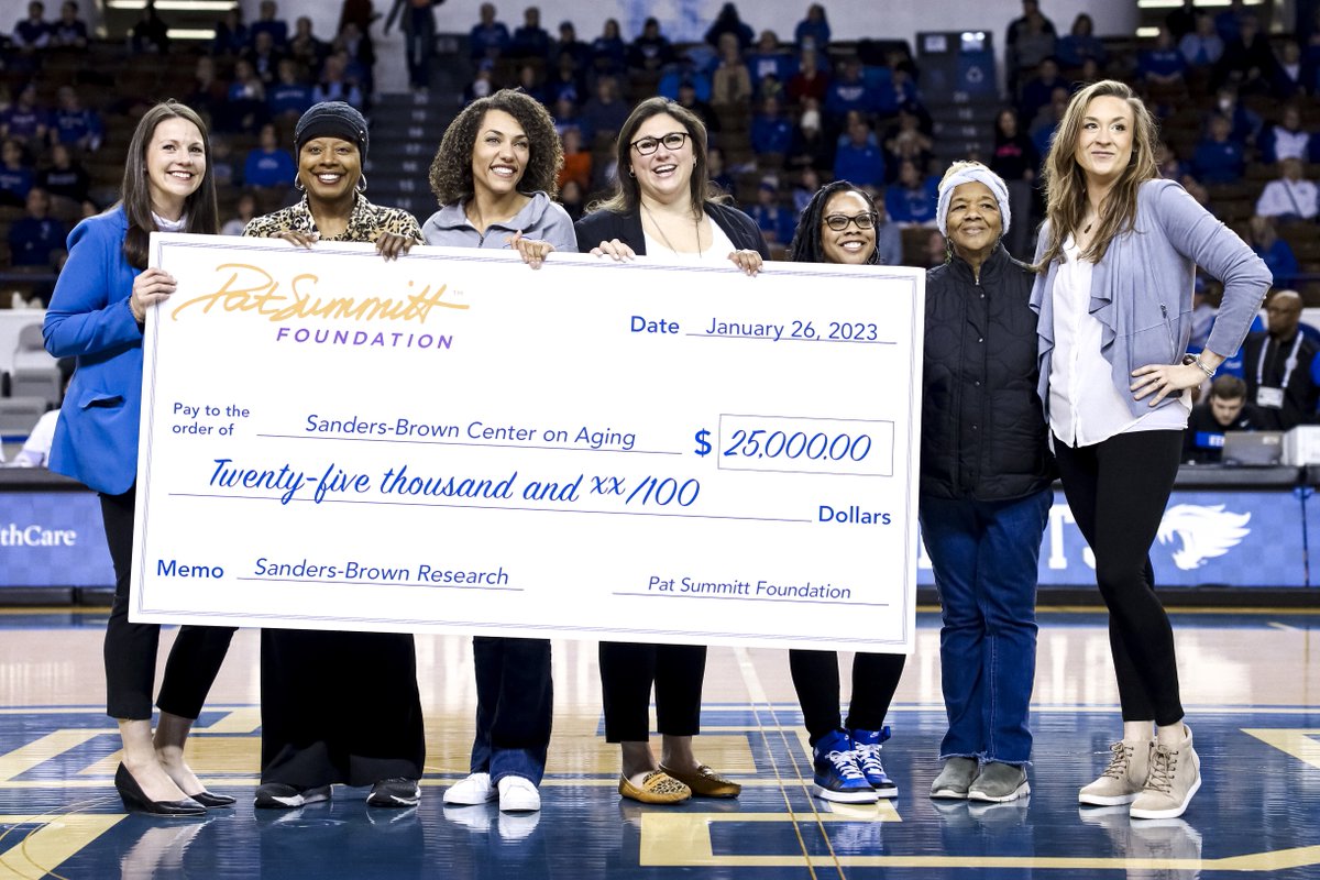 UK_HealthCare's tweet photo. Alzheimer's disease causes the brain to shrink and brain cells to die. UK's Sanders-Brown Center on Aging works to improve the health of people living with Alzheimer's and related conditions.

Thanks to @KentuckyWBB for helping us in our mission to end Alzheimer's.

#WeBackPat https://t.co/vTq1SlOcYO