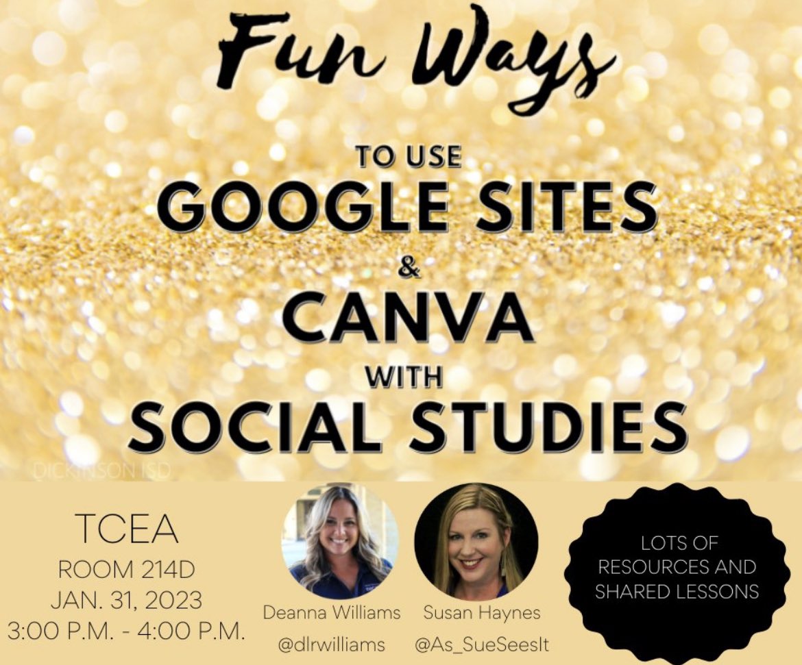 dlrwilliams's tweet photo. Who’s going to @tcea conference? I am co-presenting in some really fun sessions! Come see us! @thebibliobarbie @SnelsonClara @JRushing223 #TCEA #TCEA23 https://t.co/POJ1JYnR3s