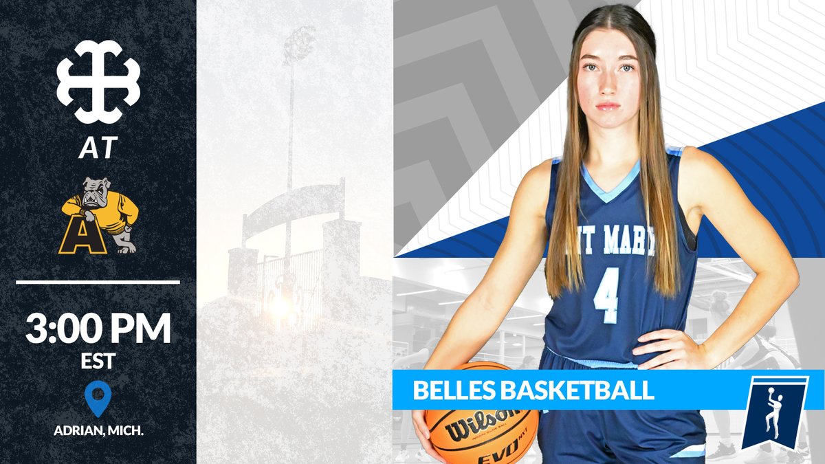 Wake up - IT'S GAME DAY! Basketball travels to Adrian for a 3pm conference game!

 📊- adrianbulldogs.com/sidearmstats/w…
📺 -  youtube.com/c/AdrianBulldo…

#GoBelles | #BelleYeah