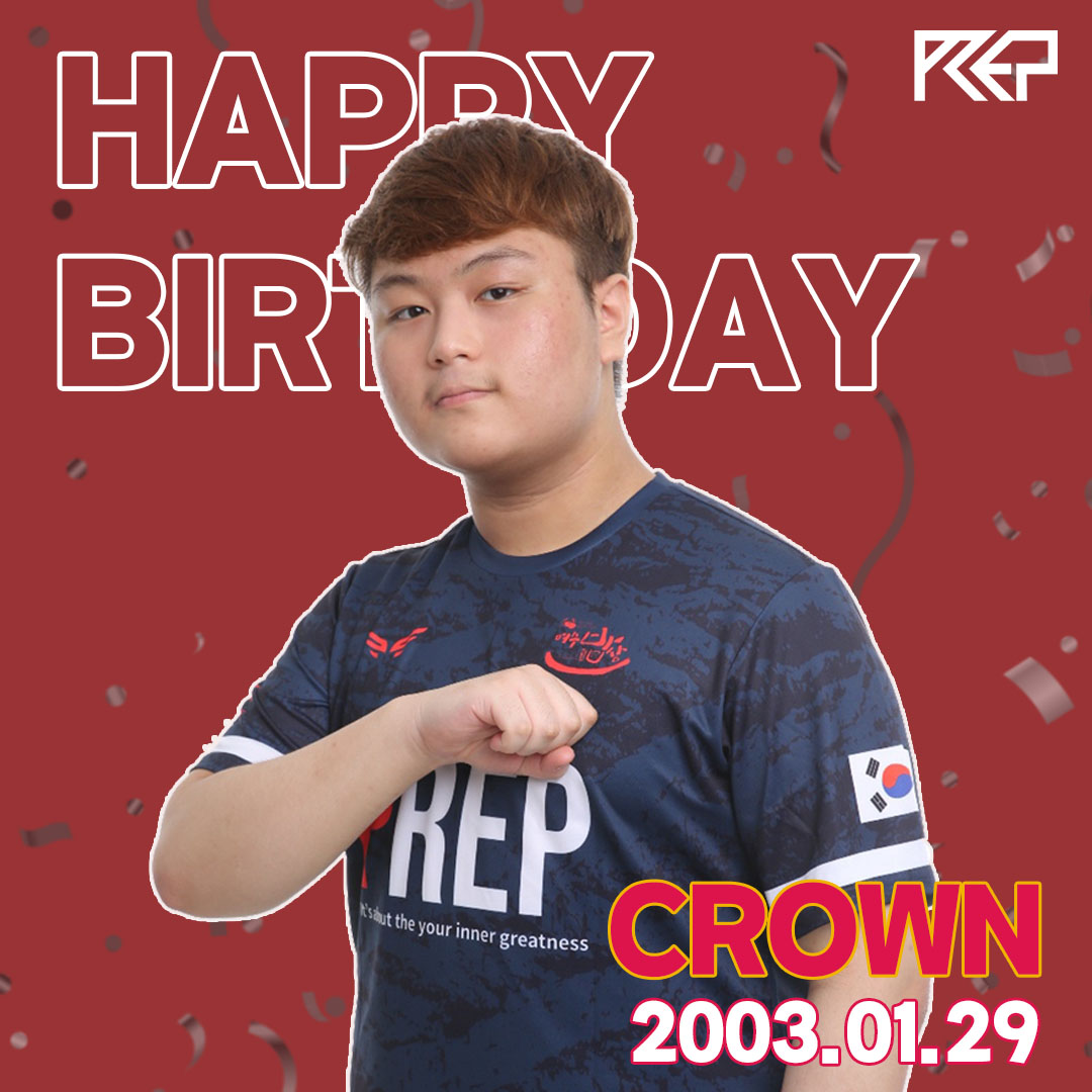 PrepEsports's tweet photo. 🎉 Happy Crown, aEnde Day! 🎉

1월 29일은 레인보우 식스 팀의 IGL 'Crown' 윤서진 선수와 팀의 막내 'aEnde' 정태훈 분석가의 생일입니다.

윤서진 선수와 정태훈 분석가의 생일 축하해 주세요!

#Be_PREPed #R6S https://t.co/a5I3PODdqR