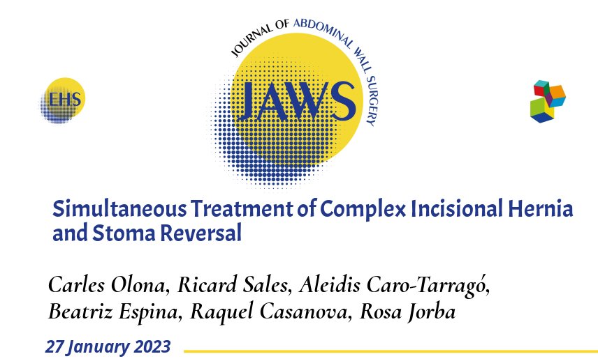 bit.ly/3XM6yUw Simultaneous Treatment of Complex #IncisionalHernia and Stoma Reversal. #HerniaSurgery #ColorectalSurgery #cAWR #OpenAccess #JoAWS