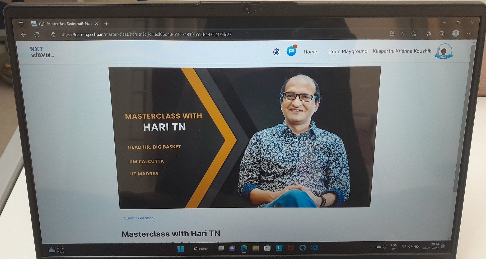 krishna koushik kilaparthi SRM student (ap22110011257) / Twitter