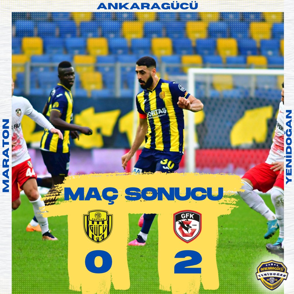 ⏱ Maç Sonucu |

MKE Ankaragücü 0-2 Gaziantep Fk

#AGvGFK